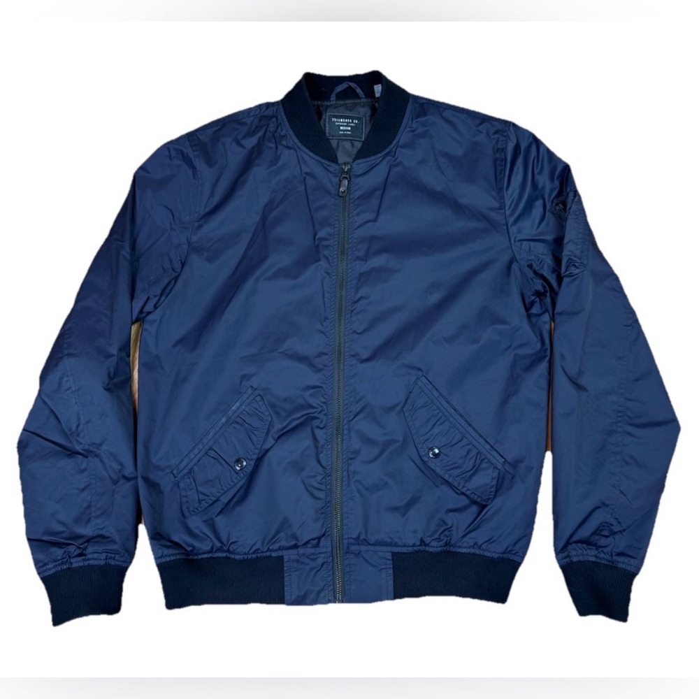 7 Diamonds Maverick Bomber Jacket Mens Medium Navy Full Zip Pockets JKT-8191